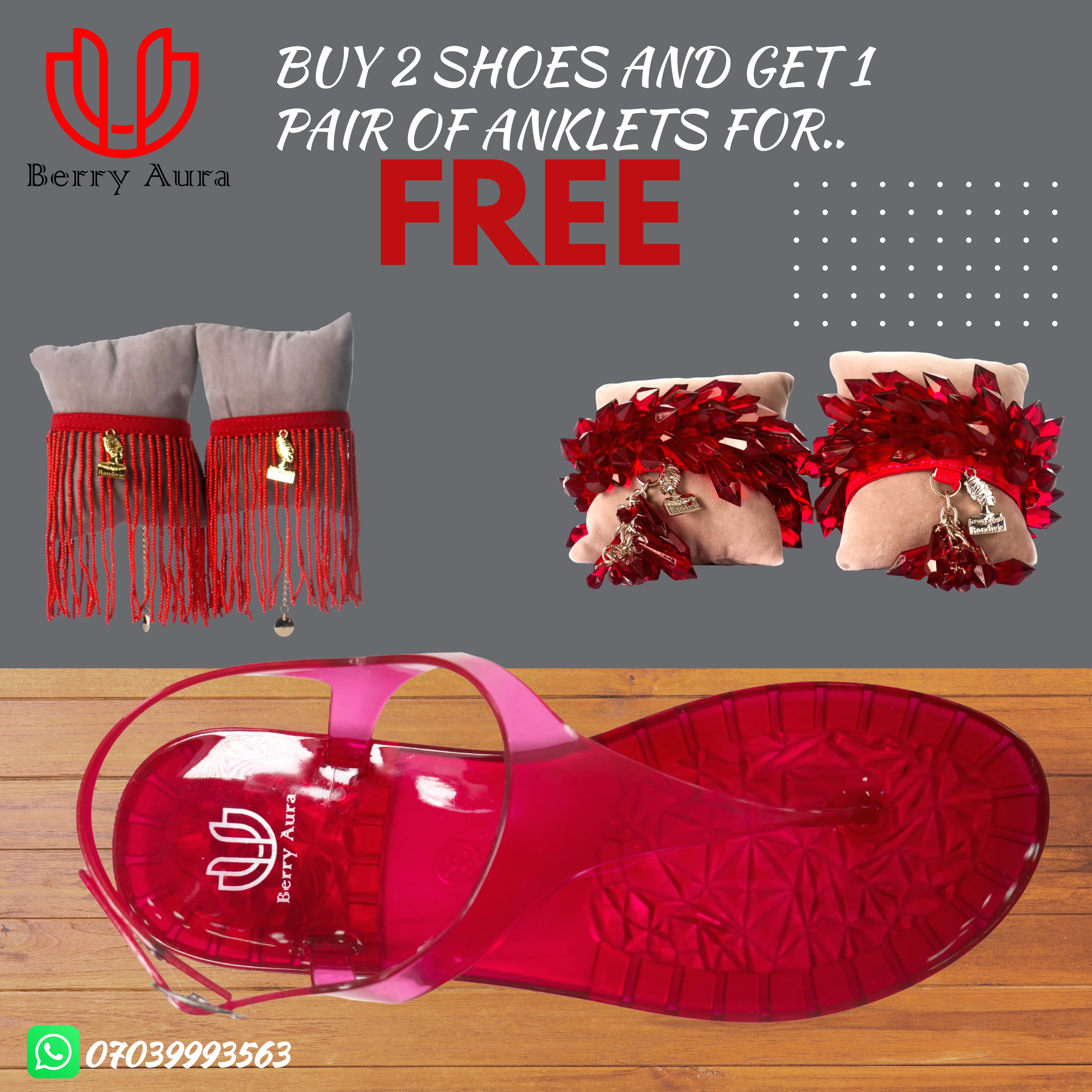 BUY 2 SHOES AND GET 1 PAIR OF ANKLETS FOR FREE